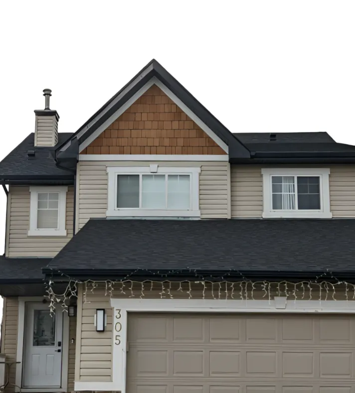 ACR Construction completed residential project with dark shingle roof and siding